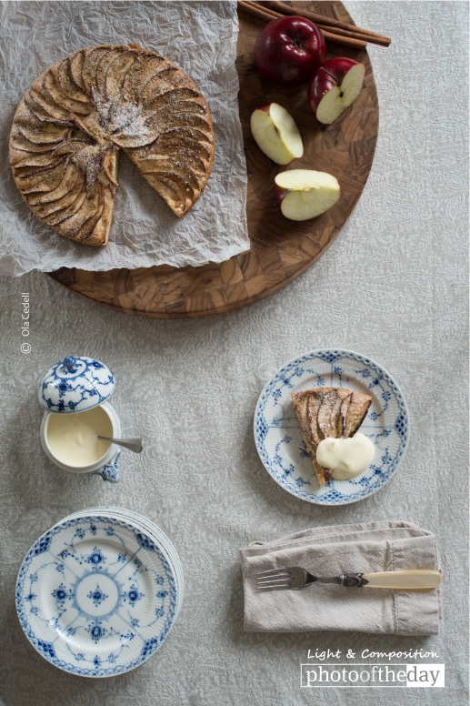 Apple Cake with Vanilla Crème, by Ola Cedell