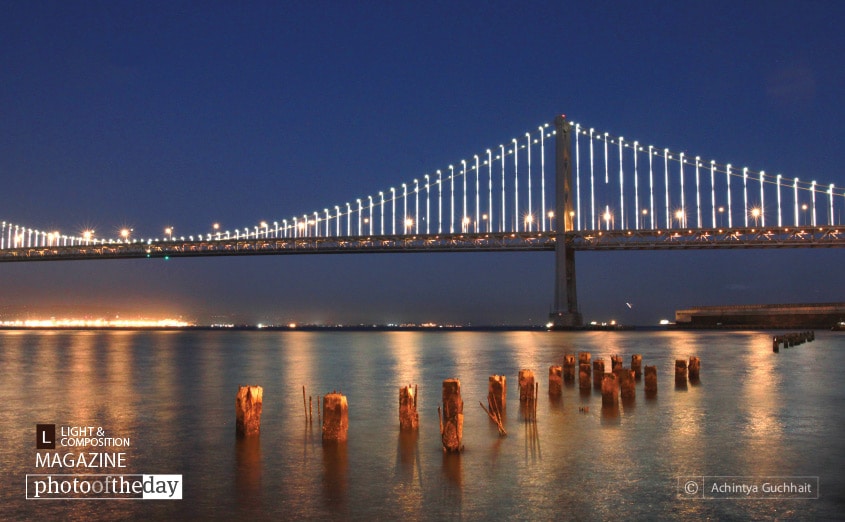 Illuminated Bay Bridge, by Achintya Guchhait