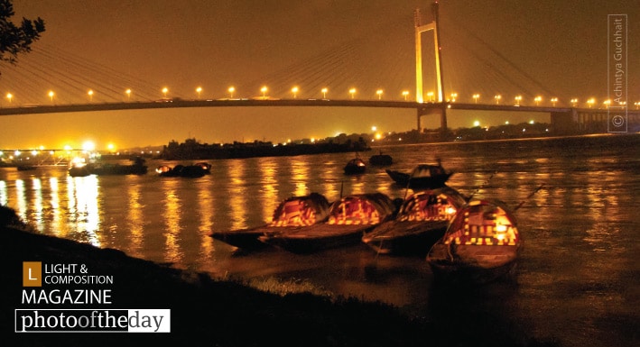 The The Golden Bridge at Kolkata, by Achintya Guchhait