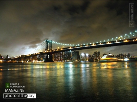 Manhattan Bridge, by Nancy Sámano - Night Photography, Award Winning Photography, Manhattan Bridge, Photo of the Day, Photography Education