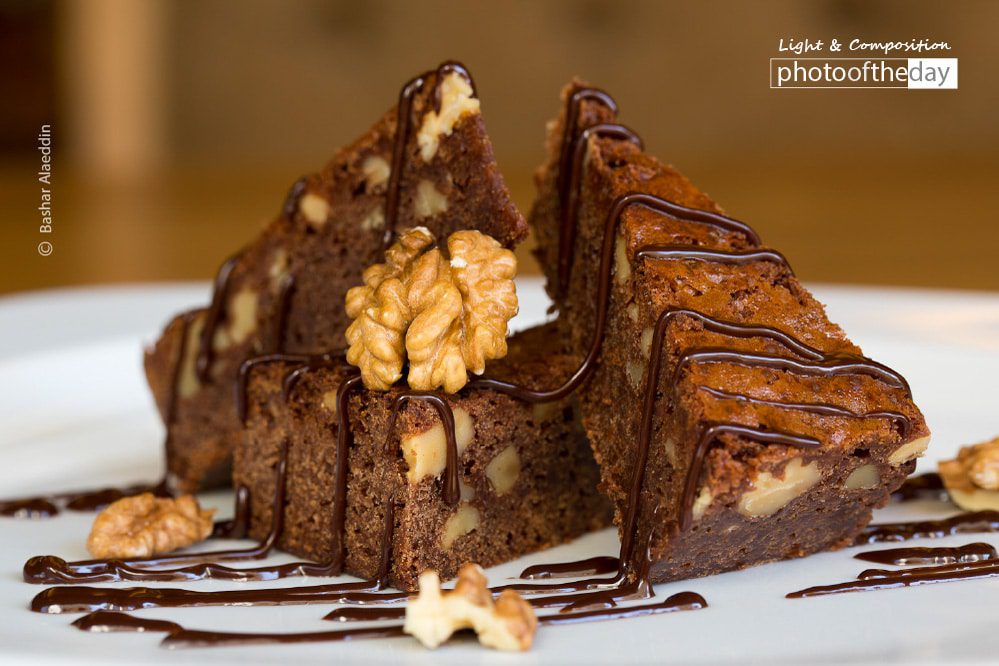 Choco Walnut Cake, by Bashar Alaeddin - Food Photography, Photography Awards, Photo of the Day, Food Photography Awards, Award Winning Photography