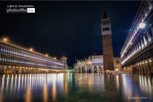Acqua Alta, by Sébastien Beun - Night Photography, Photo of the Day, Photography Awards, Photojournalism, Art Photography