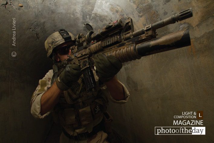 Softair Soldier, by Andrea Livieri - Photojournalism, Photography, Portrait Photography, Award Winning Photography, Light & Composition