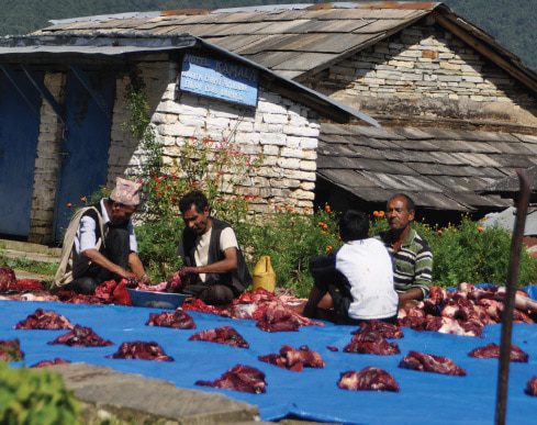 Drying Meat, by Ryszard Wierzbicki - Documentary Photography, Photojournalism, Award Winning Photography, Nepal Photography, Drying Meat