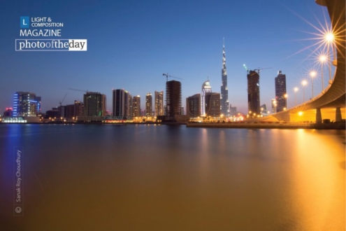 Dubai in Blue Hour, by Sanak Roy Choudhury - Night Photography, Photography Awards, Photo of the Day, Blue Hour Photography, Art Photography
