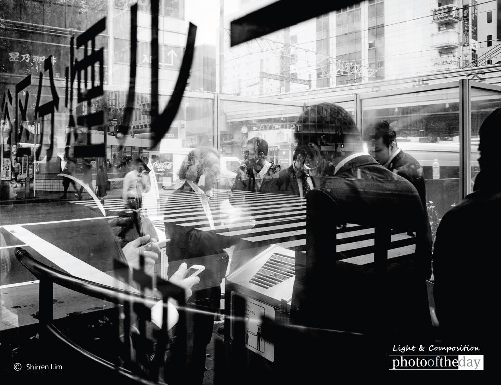Tokyo Reflections, by Shirren Lim - Black and White Photography, Photo of the Day, Award Winning Photography, Shirren Lim, Photography Education