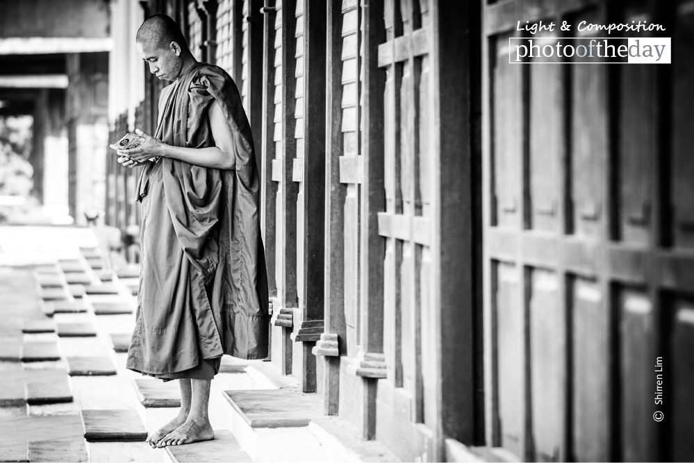 Tourist Monk, by Shirren Lim - Candid Photography, Art Photography, Photojournalism, Photo of the Day, Shirren Lim