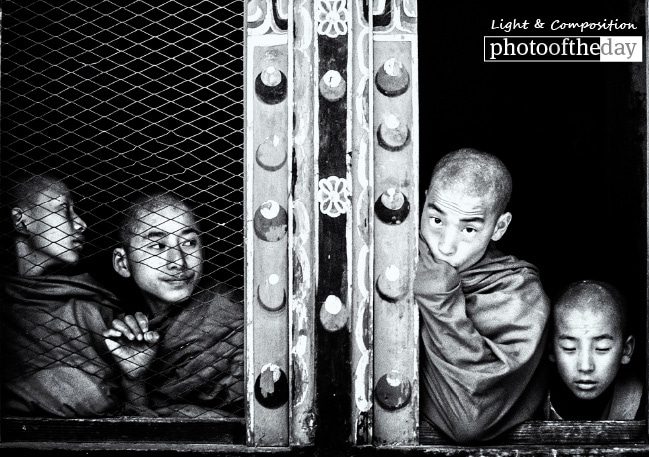 Four Monks, by Shirren Lim - Documentary Photography, Photojournalism, Art Photography, Shirren Lim, Bhutan