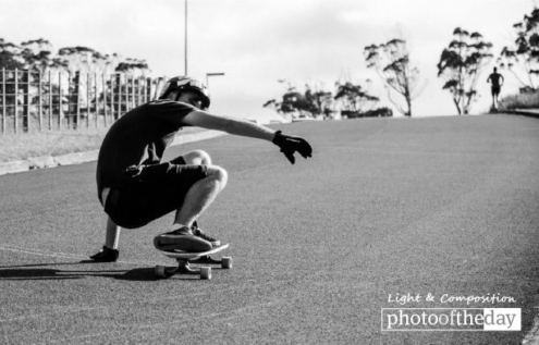 Freestyling Downhill, by Blair Horgan - Photojournalism, Black and White Photography, Action Photography, Photography Awards, Photo of the Day