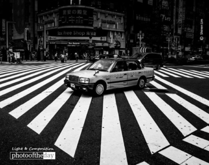 Taxi, by Shirren Lim - Street Photography, Photo Award, Photo of the Day, Black and White Photography, Photography Awards