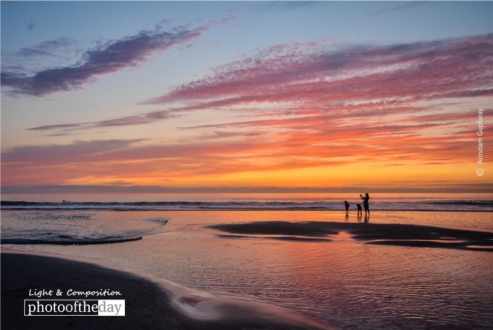 The Child, Woman, and a Dog, by Arindam Guptaray - Sunset Photography, Photography Award, Photo of the Day, Landscape Photography, Arindam Guptaray