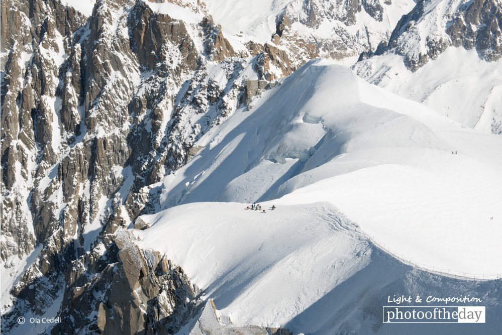 Vallee Blanche Ridge Walk, by Ola Cedell - Adventure Photography, Landscape Photography, Vallee Blanche, Photo of the Day, Ola Cedell