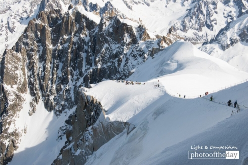 Vallee Blanche Ridge Walk, by Ola Cedell - Adventure Photography, Landscape Photography, Vallee Blanche, Photo of the Day, Ola Cedell