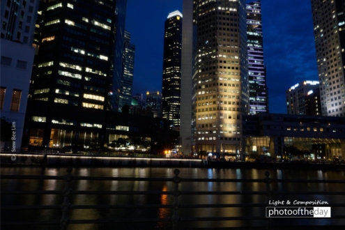 Buildings of UOB Plaza and Six Battery Road, by Siew Bee Lim - Night Photography, Photography Awards, Photo of the Day, Art Photography, Online Photography Courses