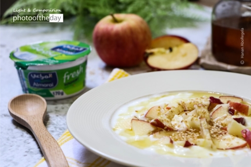 Apple Yogurt with Sesame by Hanan AboRegela - Food Photography, Photo of the Day, Photography Awards,  Art Photography, Online Photography Courses