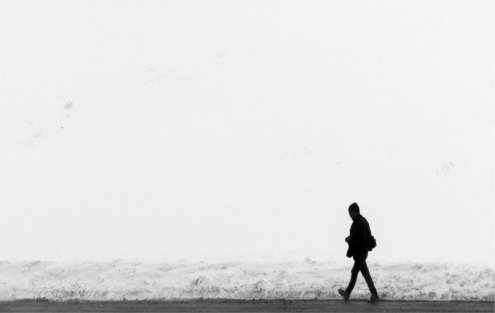 Walking in the Snow by Payman Mollaie - Award-winning photography, Minimalist Photography, Photo of the Day, Photography Awards, Online Photography Courses