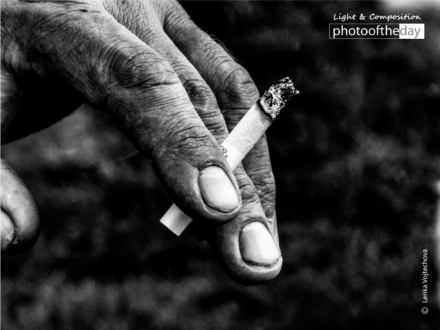 The Hand of a Smoker by Lenka Vojtechova - Art Photography, Black and White Photography, Photo of the Day, Photography Awards, Lenka Vojtechova