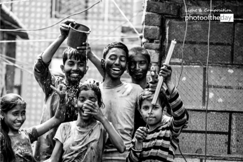 The Happiness of Children by Sandhya Kumari - Photojournalism, Children's Photography, Documentary Photography, Holi Photography, Award Winning Photography