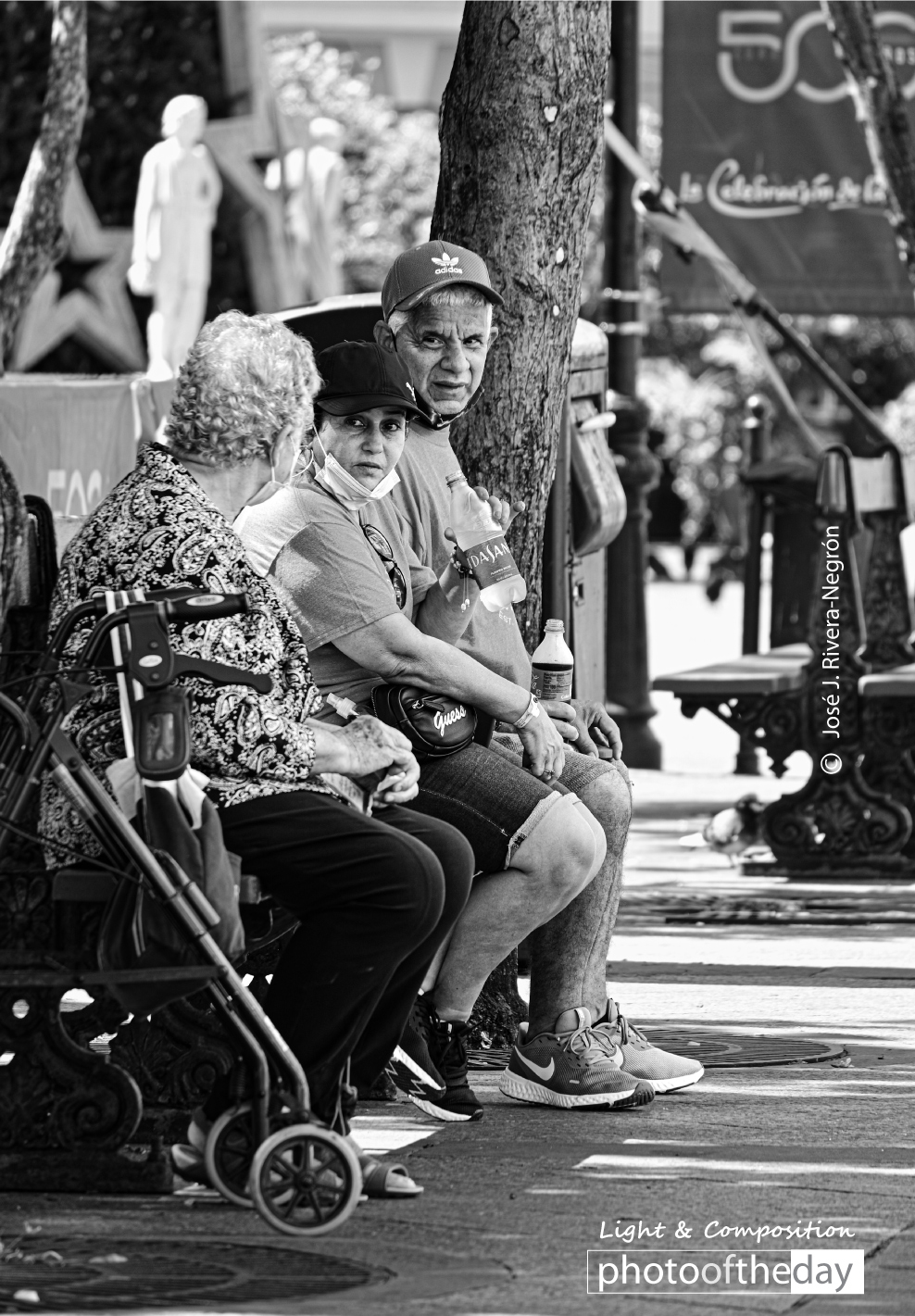 At a Plaza in My “Viejo San Juan” by Jose Juniel Rivera-Negron - Street Photography, Photojournalism, Old San Juan, Puerto Rico, Photography Awards