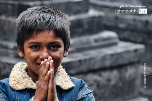 A Blessing Boy of Kathmandu by Ryszard Wierzbicki - Photojournalism, Art Photography, Portrait Photography, Ryszard Wierzbicki, Kathmandu