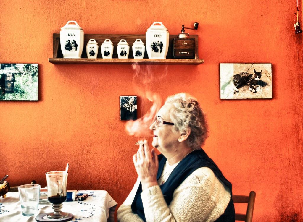 Woman and Coffee by Mirka Krivankova