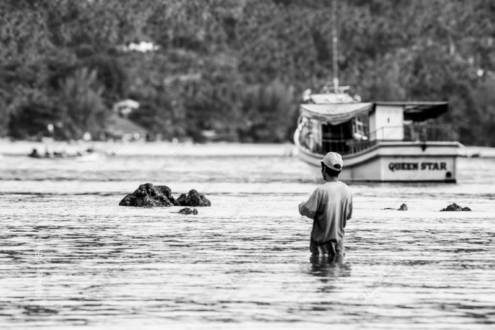 A Man Wading Before the Queen Star - Fine Art Photography Print, Limited Edition Photography, Monochrome Photography,  Luxury Photography Art,  Contemporary Art Photography