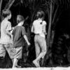 Three Children on the Path to the Palms - Fine Art Photography Prints, Limited Edition Photography, Giclée Print, Black and White Photography, Art Photography