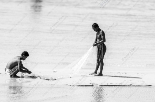 Two Fishermen on the Shoreline - Fine Art Photography Print, Limited Edition Photography, Luxury Photography Art, Black and White Photography, Documentary Photography