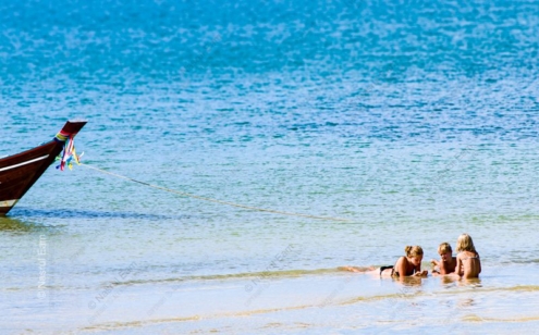 Children in the Turquoise Shallows - Fine Art Photography Prints, Limited Edition Photography, Luxury Photography Art,  High-End Photography Prints,  Fine Art Print