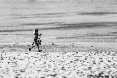 A Child's Run Along the Shoreline - Fine Art Photography Print, Limited Edition Photography, Giclée Print, Black and White Photography, Art Photography for Sale