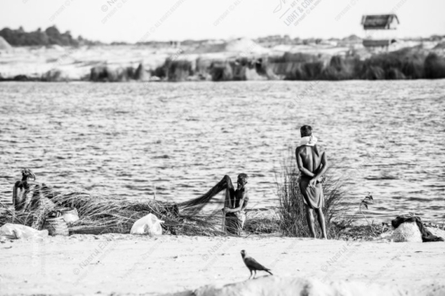 Fishermen on the Sun-Bleached Shore - Fine Art Photography Print, Limited Edition Photography, Black and White Photography,  Museum-Quality Prints, Photography Art