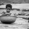 Child in a Metal Basin on the Sand - Fine Art Photography Print, Limited Edition Print, Monochrome Photography, Child Portrait, Giclée Print