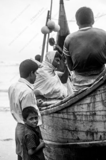 A Child and a Fishing Boat on the Shore - Fine Art Photography Print, Limited Edition Photography, Giclée Print, Black and White Photography, Art Photography