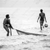 Two Fishermen in the Coastal Surf - Fine Art Photography Print, Limited Edition Print, Black and White Photography, Art Photography, Photography for Collectors