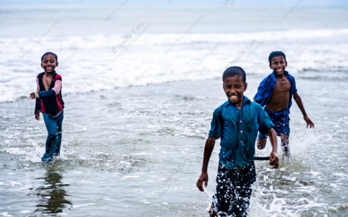 Three Boys in the Ocean Surf - Fine Art Photography Print, Limited Edition Photography, Giclée Print, Ocean Photography, Contemporary Art Photography