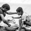 Collecting Fish - Fine Art Photography Print, Limited Edition Photography, Monochrome Photography,  Documentary Photography, Nasrul Eam