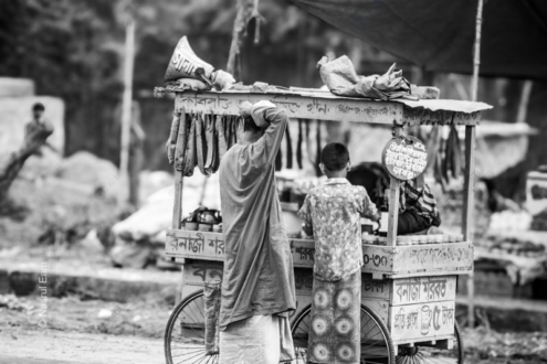 Man and Boy at the Sharbat Cart - Fine Art Photography Print, Limited Edition Photography, Monochrome Photography, Documentary Photography, Art Photography for Sale