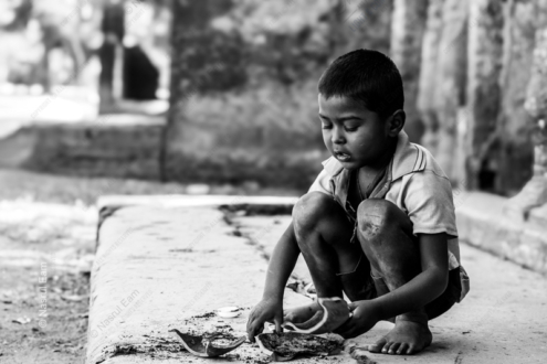 Boy with Broken Pieces - Fine Art Photography Print, Limited Edition Photography, Giclée Print, Art Photography Investment, Nasrul Eam
