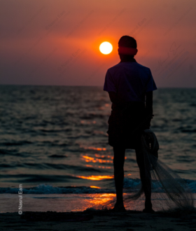 Sunset Fisherman - Fine Art Photography Print, Limited Edition Photography, Sunset Photography, Giclée Print, Art Photography for Sale