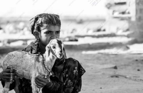 Girl with Kid - Fine Art Photography Print, Limited Edition Print, Monochromatic Photography, Art Photography, Human Connection