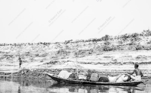 A Boat on the River, a Boy on the Shore - Fine Art Photography Print, Limited Edition Photography, Monochrome Photography, Art Photography Print, Museum-Quality Photography