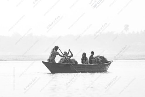 Four Figures in a Harvest Boat - Fine Art Photography Prints, Limited Edition Photography, Black and White Photography, Art Photography Prints, Luxury Photography Art