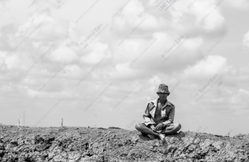 Man Seated on an Earthen Mound - Fine Art Photography Print, Limited Edition Print, Black and White Photography,  Museum Quality Print,  Fine Art Photography