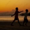 Two Boys on the Shore at Dusk - Fine Art Photography Prints, Limited Edition Photography, Giclée Print,  Art Photography,  Luxury Photography