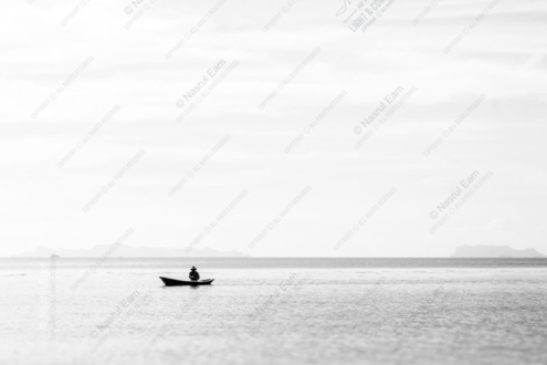 The Solitary Boatman on a Silver Sea - Fine Art Photography Prints, Limited Edition Photography, Museum-Quality Photography, Luxury Photography Art, Art Photography for Sale