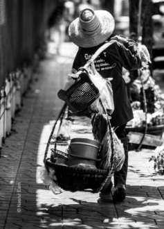 Burdened with Baskets - Fine Art Photography Print, Limited Edition Print, Monochrome Photography, Street Photography,  Art Photography for Sale