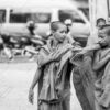 Young Monks in Passage - Fine Art Photography Print, Limited Edition Photography, Giclée Print, Black and White Photography,  Contemporary Art Photography