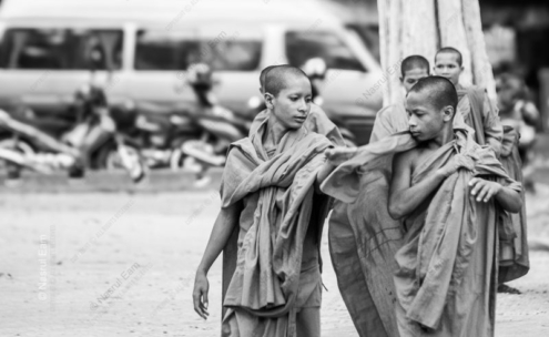 Young Monks in Passage - Fine Art Photography Print, Limited Edition Photography, Giclée Print, Black and White Photography, Contemporary Art Photography