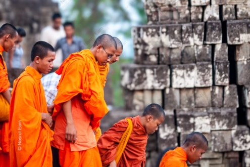 Young Monks Among the Temple Stones - Fine Art Photography Prints, Limited Edition Photography, Museum-Quality Photography, Art Photography Prints, Luxury Photography Art