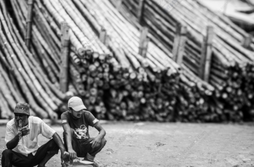 Respite by the Timber Stacks - Fine Art Photography Prints, Limited Edition Photography, Monochrome Photography,  Luxury Photography Art,  Art Photography Prints